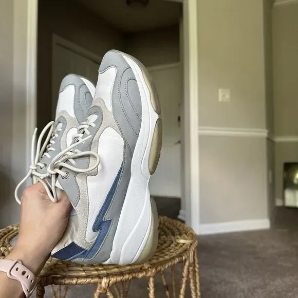 GEOX Kirya Sneaker Sage Leather Women’s US 10 $160 Chunky Trainer Shoes White - Picture 9 of 11